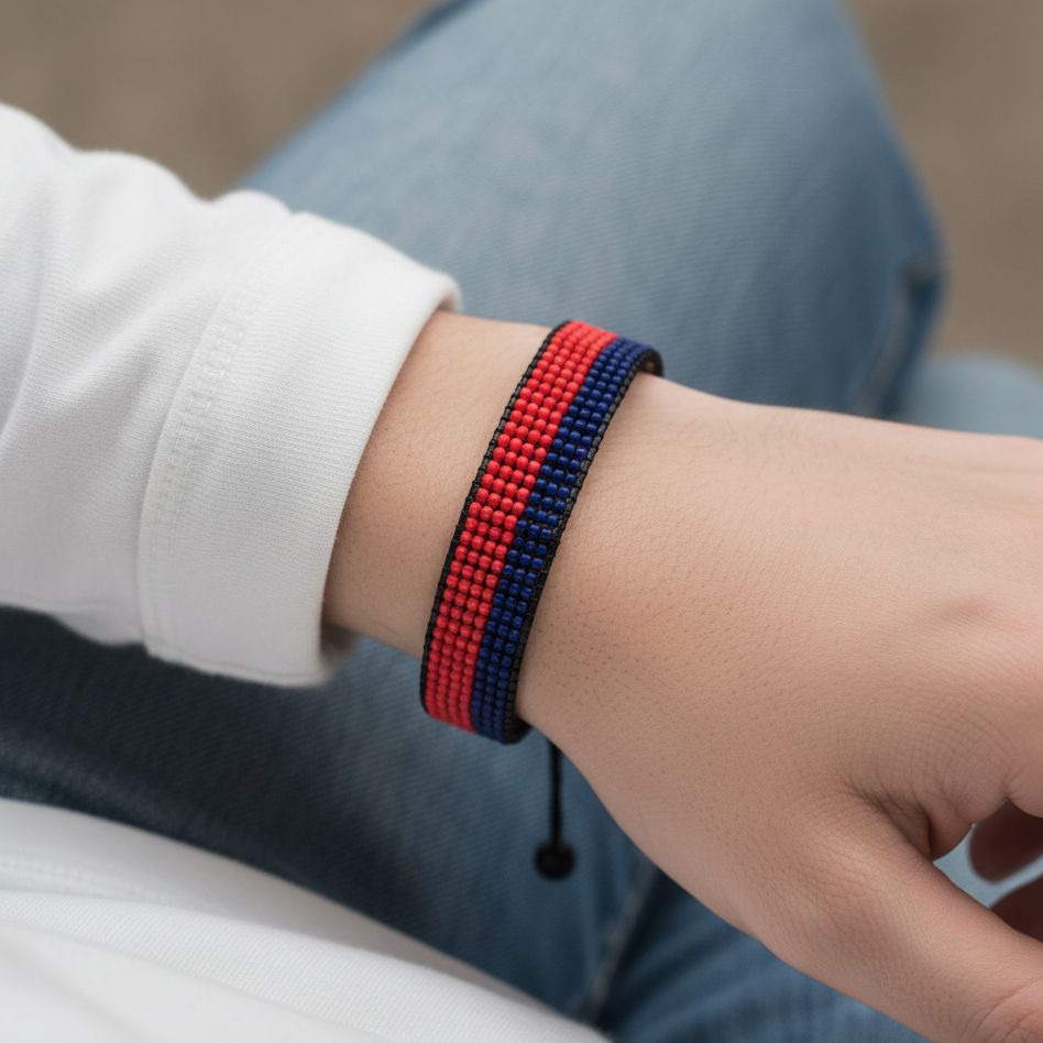 Bracelet drapeau Philippines : Bracelet en corde réglable style Bohème pour Femme et Homme