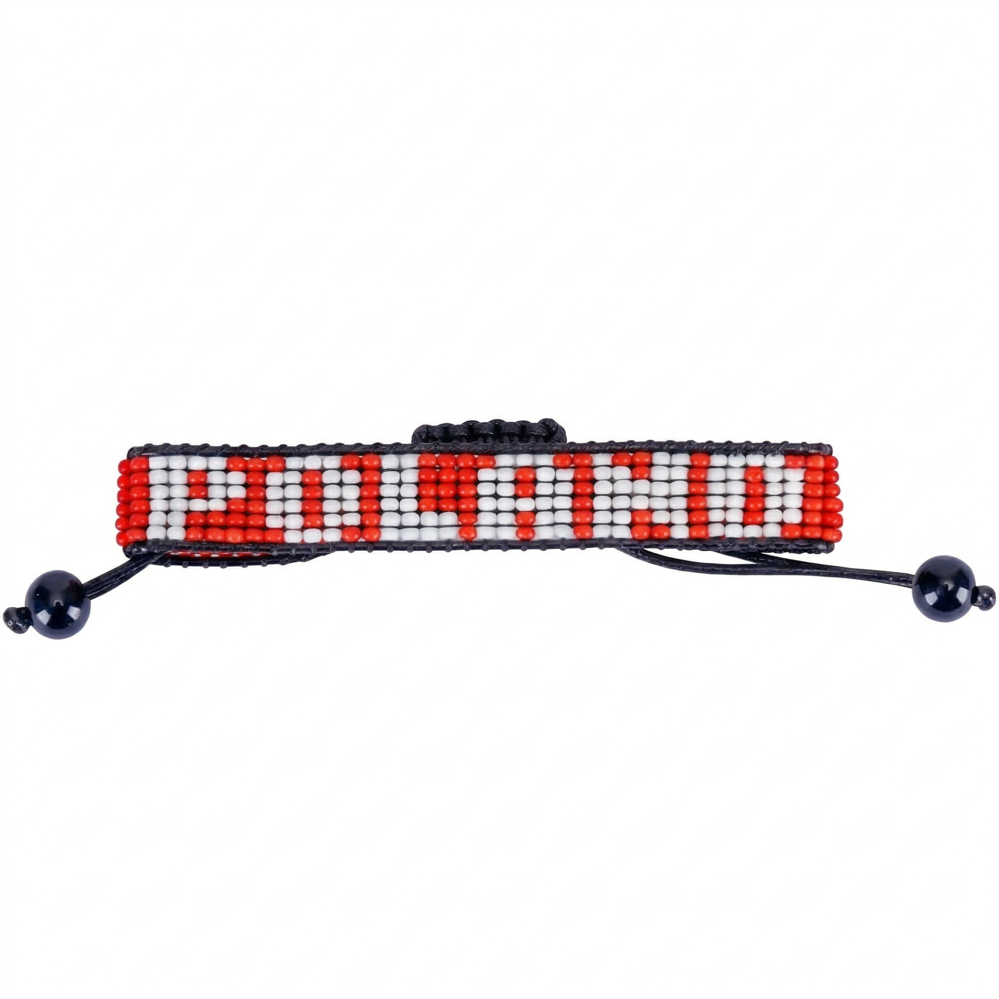 Bracelet drapeau perlé Pologne Coupe du Monde 2026 – Fait main et réglable