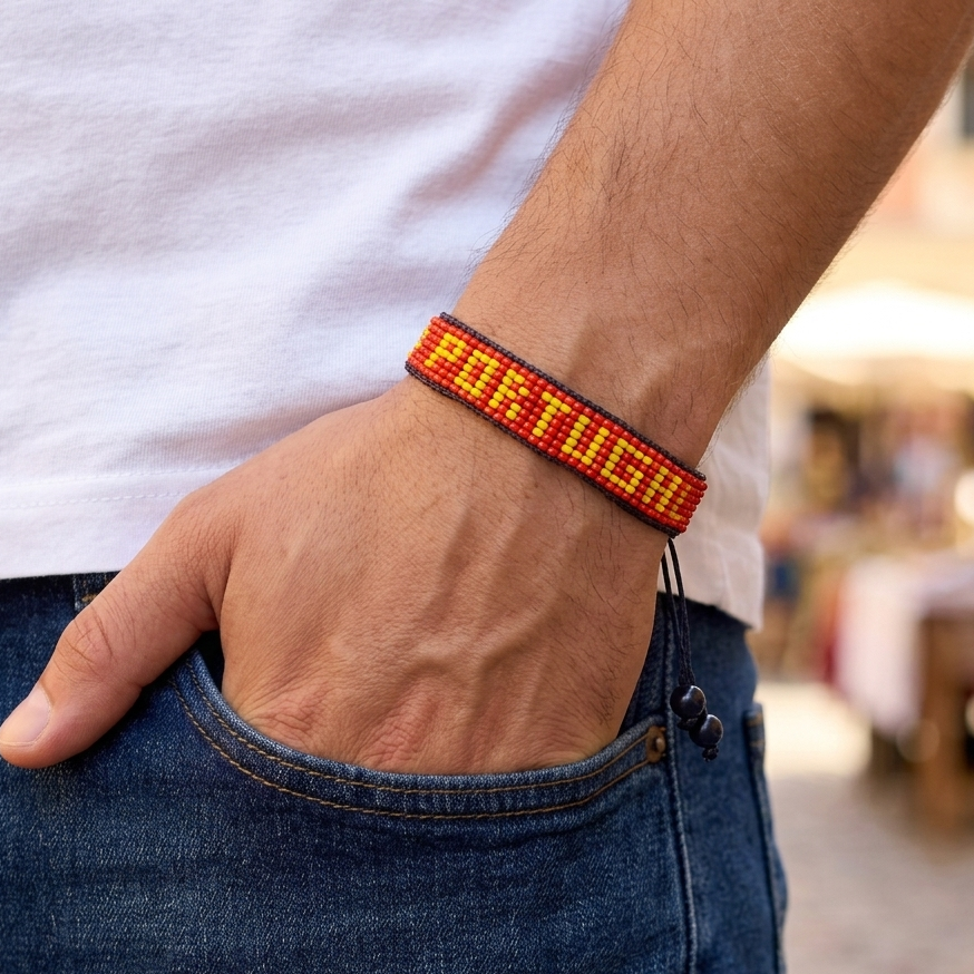 Portugal Flag Bracelet – Handmade Adjustable Bracelet