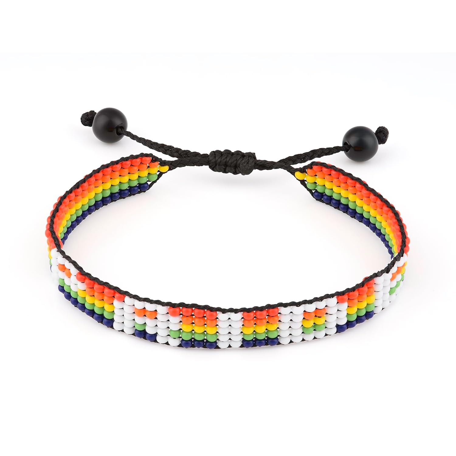 Handmade PRIDE Bracelet - Celebrate Love and Equality | LGBTQ+ Rainbow Pride Flag Jewelry | Gay Lesbian Bisexual Transgender Bracelet | Adjustable Wristband for Women and Men (Pride)