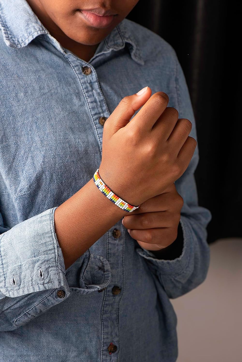 Handmade PRIDE Bracelet - Celebrate Love and Equality | LGBTQ+ Rainbow Pride Flag Jewelry | Gay Lesbian Bisexual Transgender Bracelet | Adjustable Wristband for Women and Men (Pride)