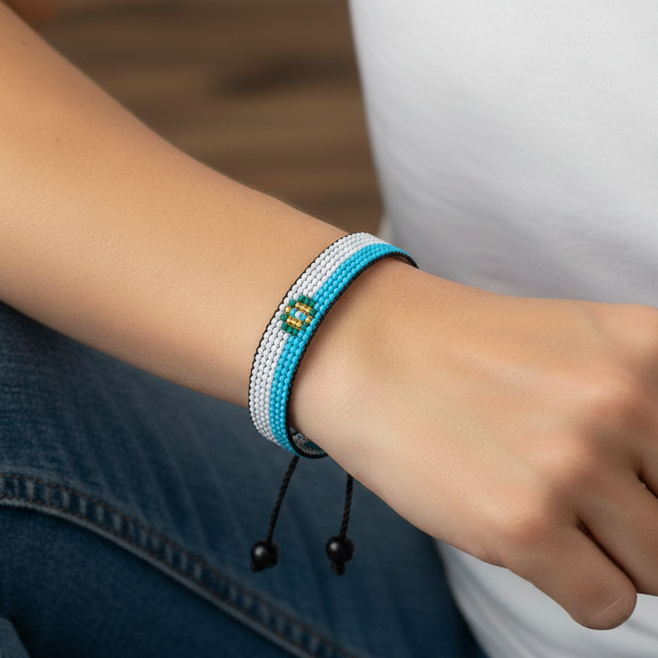 San Marino Flaggenarmband: Handgemachtes, verstellbares Boho-Seilarmband für Damen & Herren