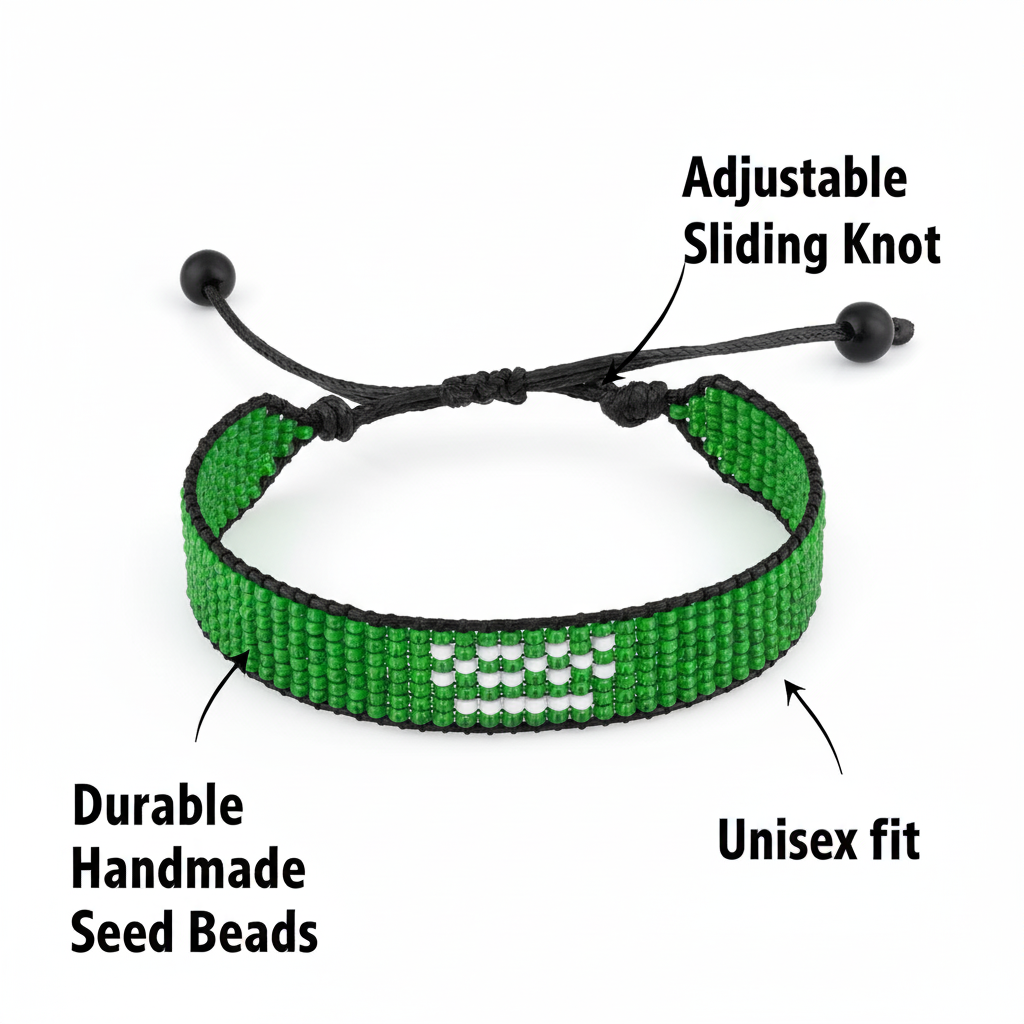 Saudi Arabia Flag Bracelet: Handcrafted Adjustable, Unisex Boho Style  Bracelet