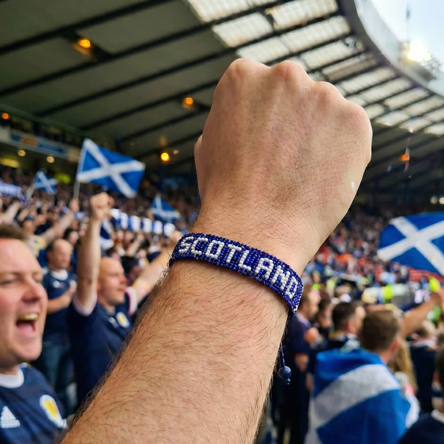 Bracelet de drapeau perlé Écosse Coupe du Monde 2026 – Fait main et ajustable
