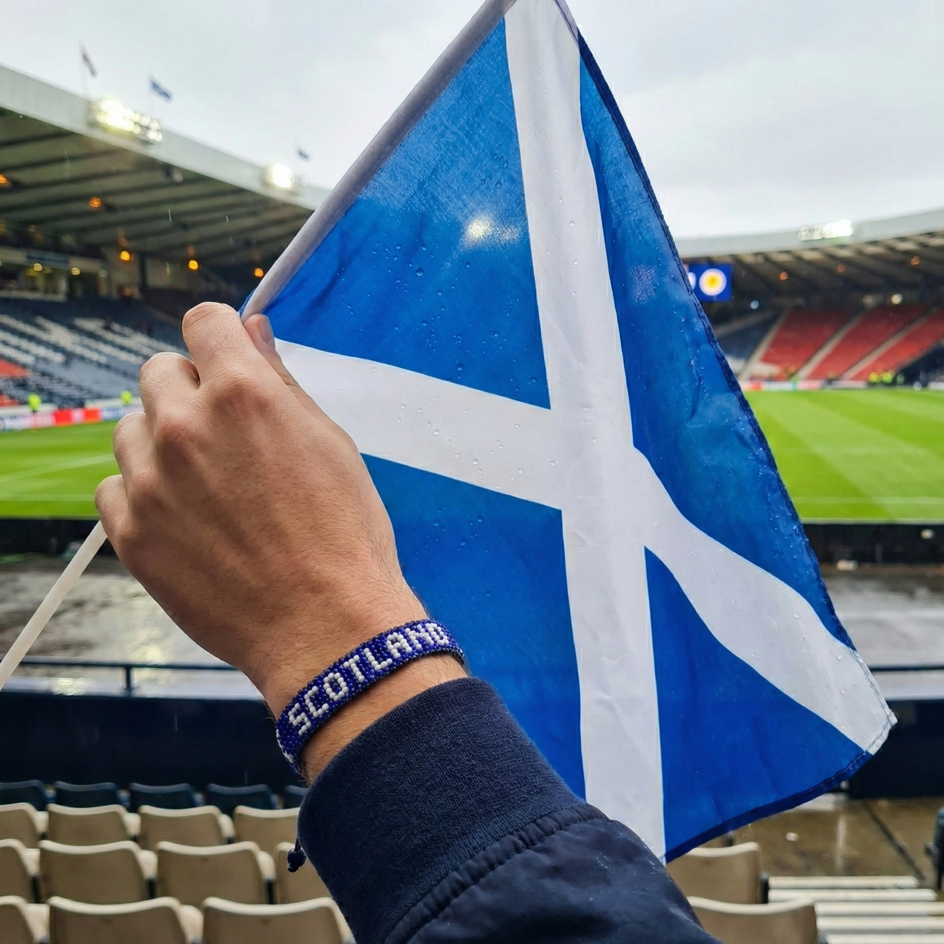 Bracelet de drapeau perlé Écosse Coupe du Monde 2026 – Fait main et ajustable