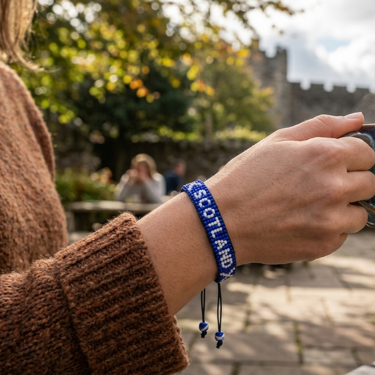 Scotland Flag Bracelet – Handmade Adjustable Bracelet