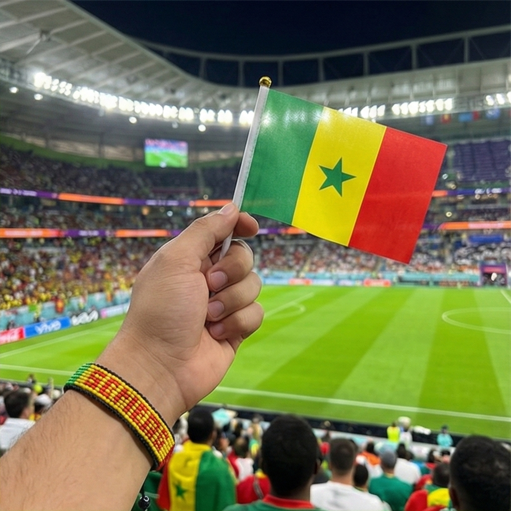 World Cup 2026 Senegal Beaded Flag Bracelet – Handmade & Adjustable