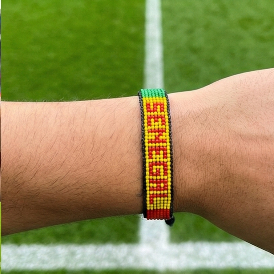 World Cup 2026 Senegal Beaded Flag Bracelet – Handmade & Adjustable