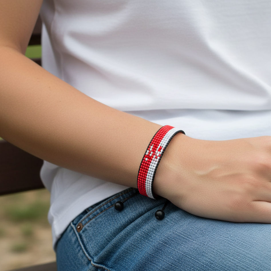 Singapur-Flaggen-Armband: Verstellbares Boho-Stil Seilarmband für Damen & Herren