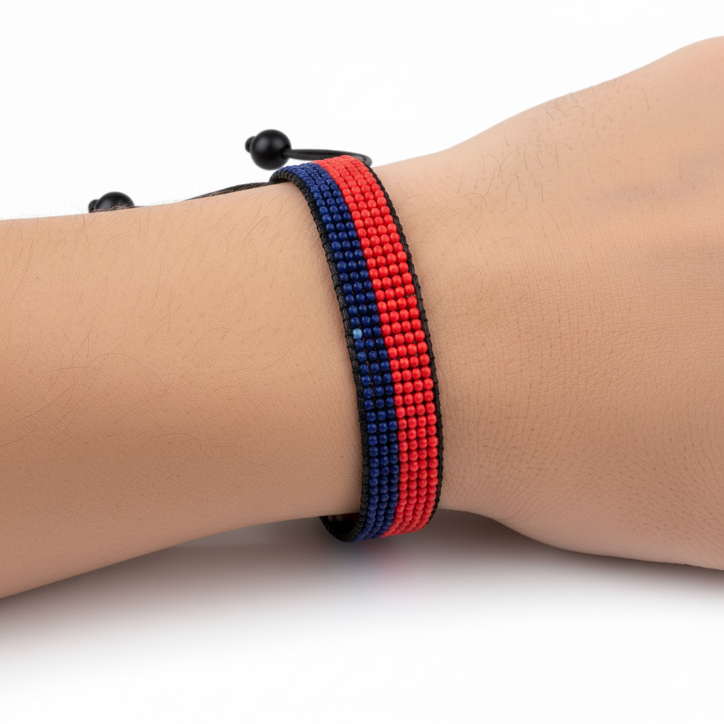Sint Maarten (Dutch part) Flag Bracelet: Adjustable, Unisex Boho Style Jewelry