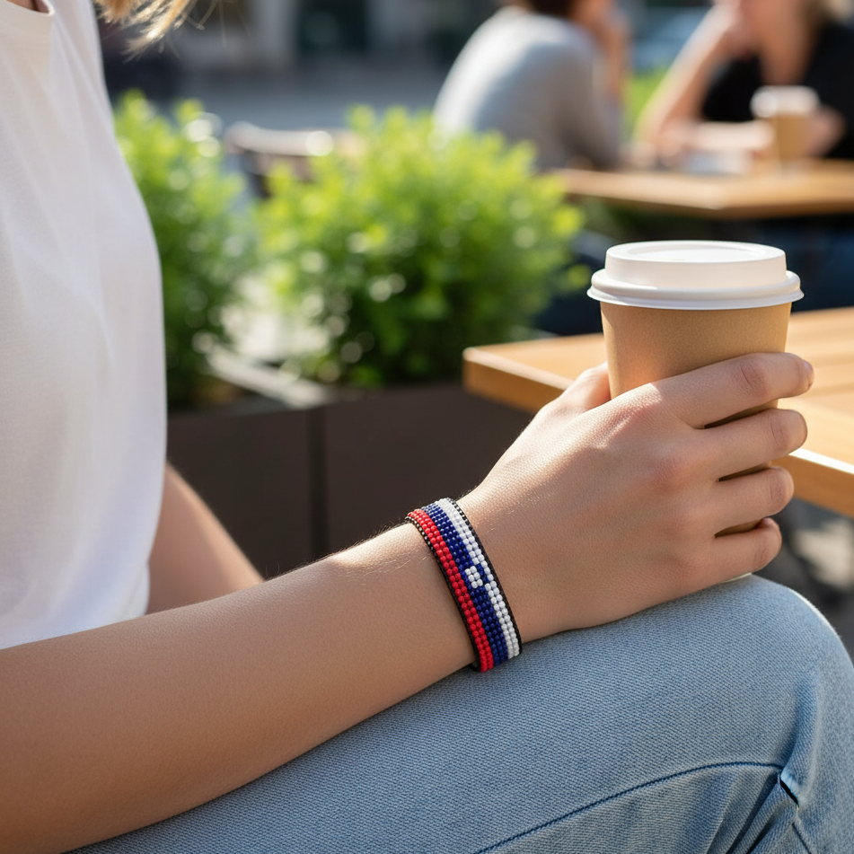 Slowenien Flaggenarmband: Verstellbares Boho-Seilarmband für Damen & Herren