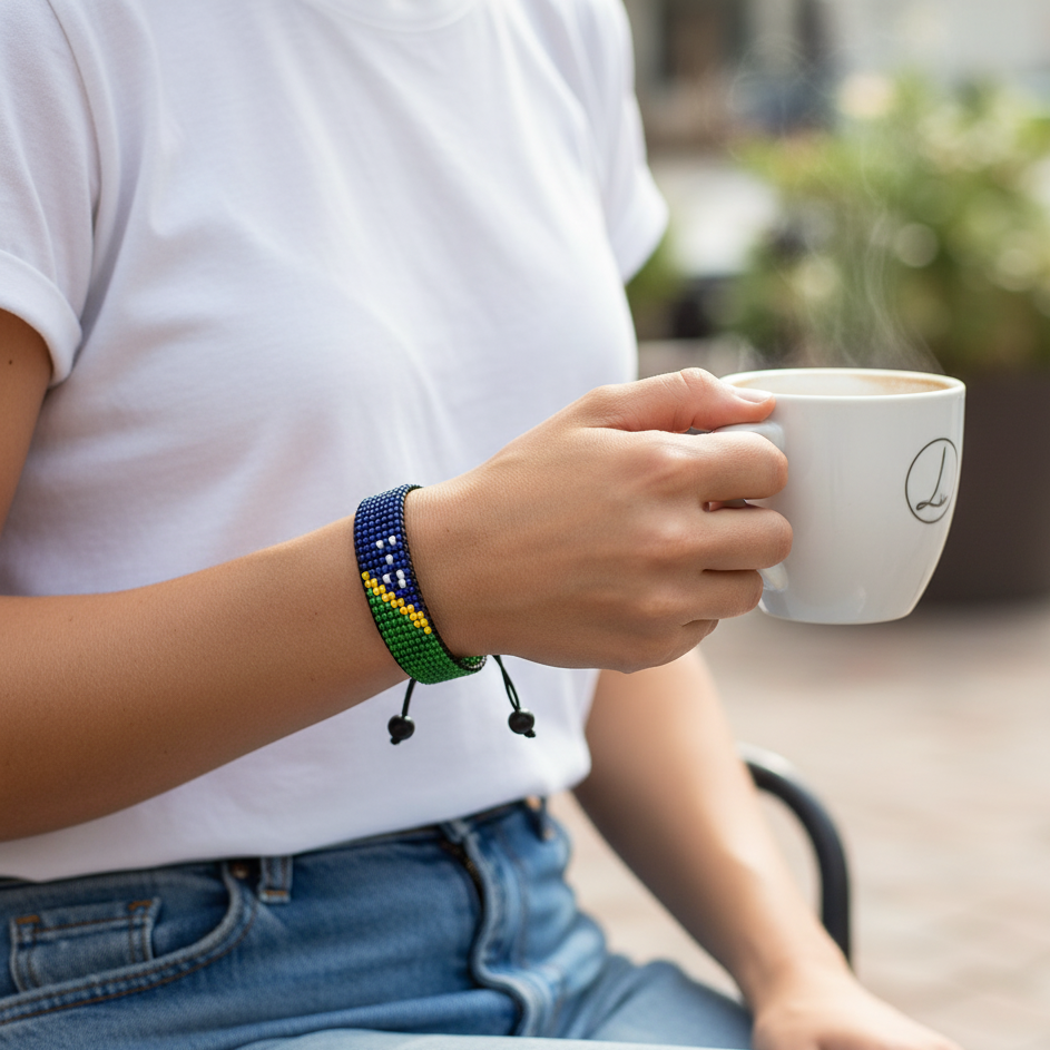 Salomonen Flaggenarmband: Verstellbares Boho-Stil Seilarmband für Damen & Herren