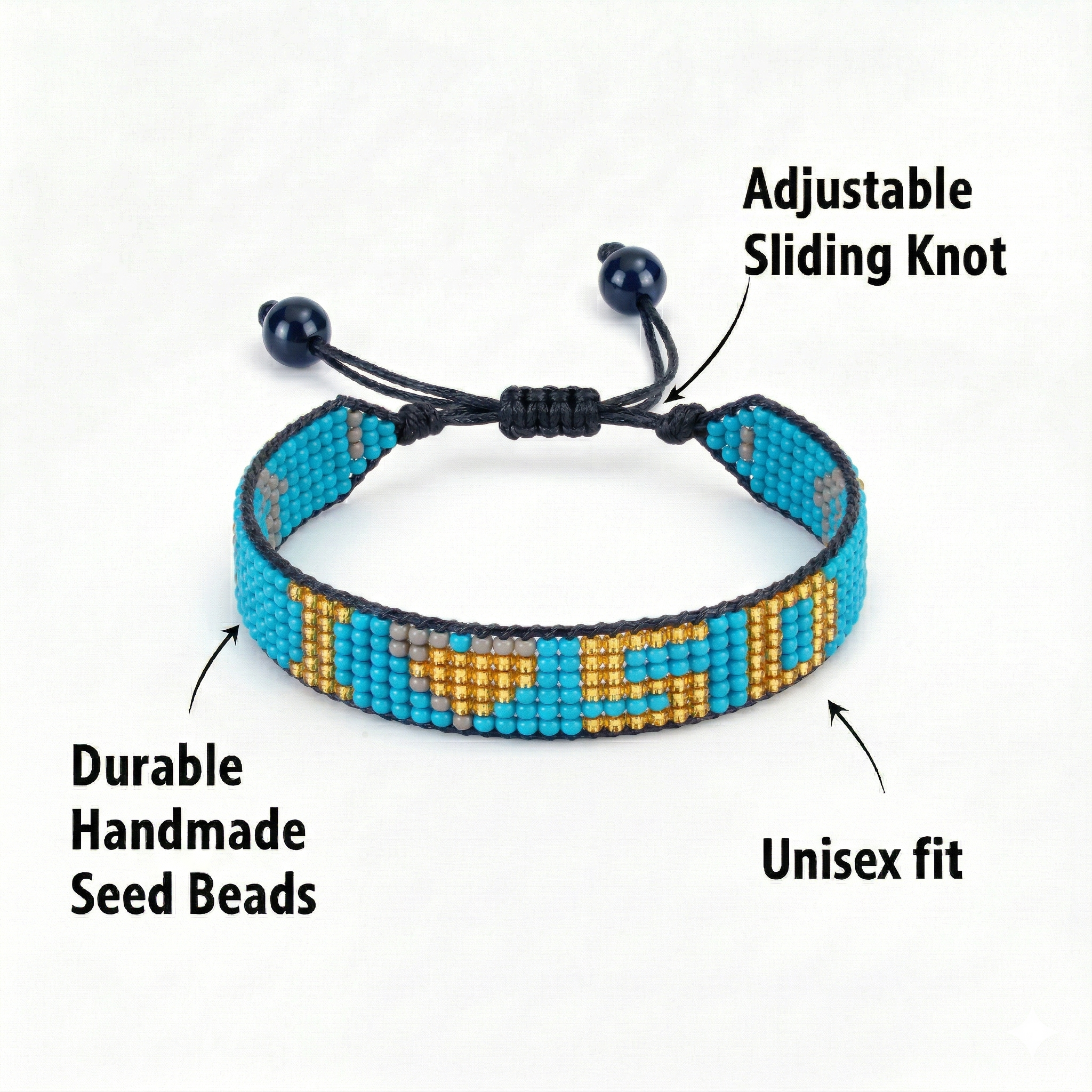 I Love South Dakota Perlenarmband – Handgefertigt & Verstellbar