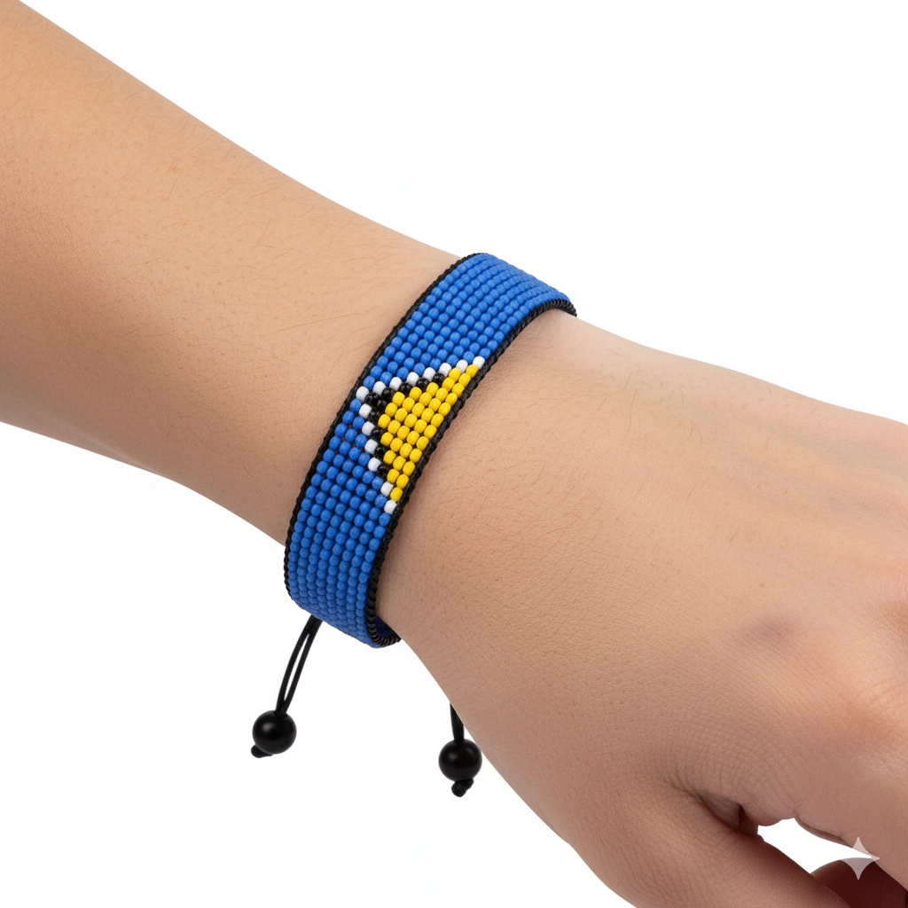 Bracelet Drapeau Sainte-Lucie : Bracelet réglable en corde style bohème pour femmes et hommes