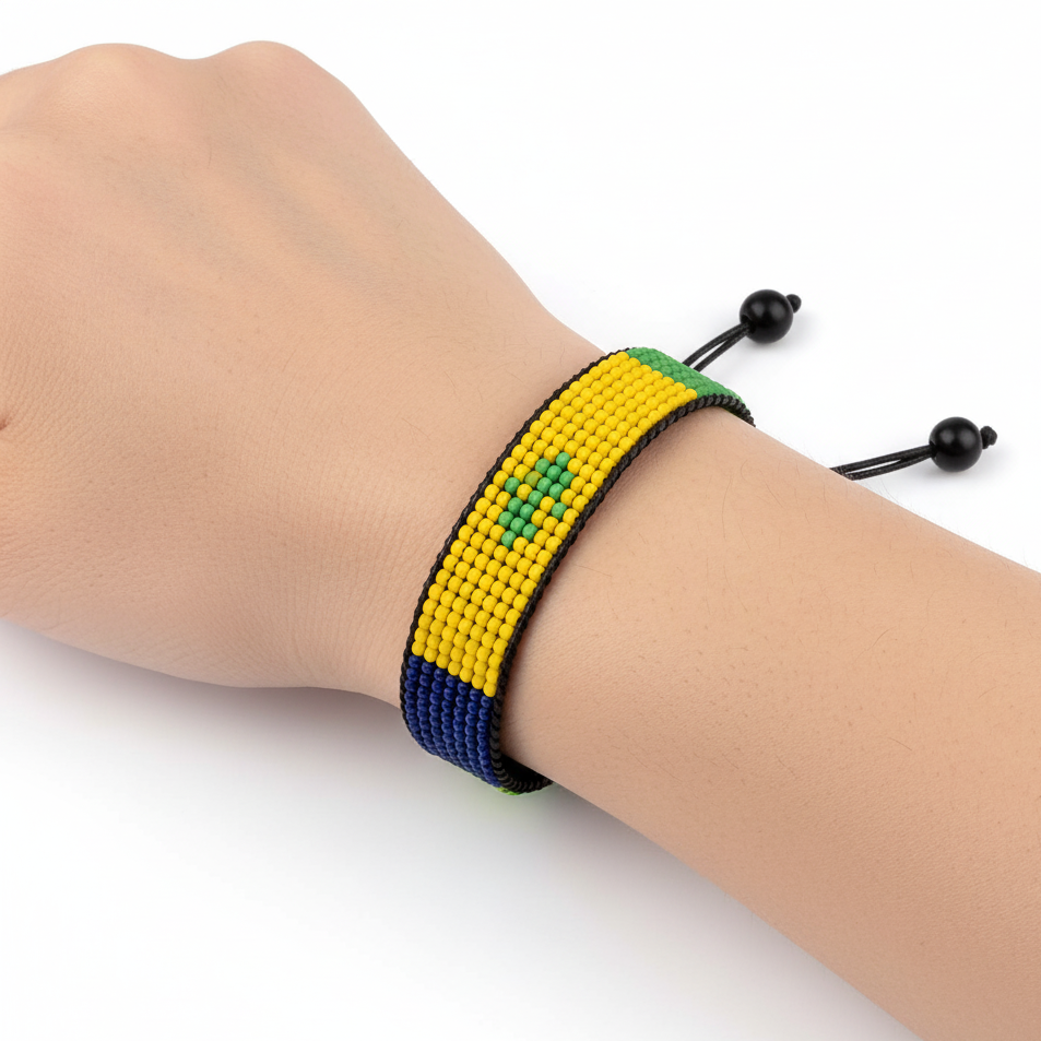 St. Vincent und die Grenadinen Flaggenarmband: Verstellbares Unisex Boho Armband