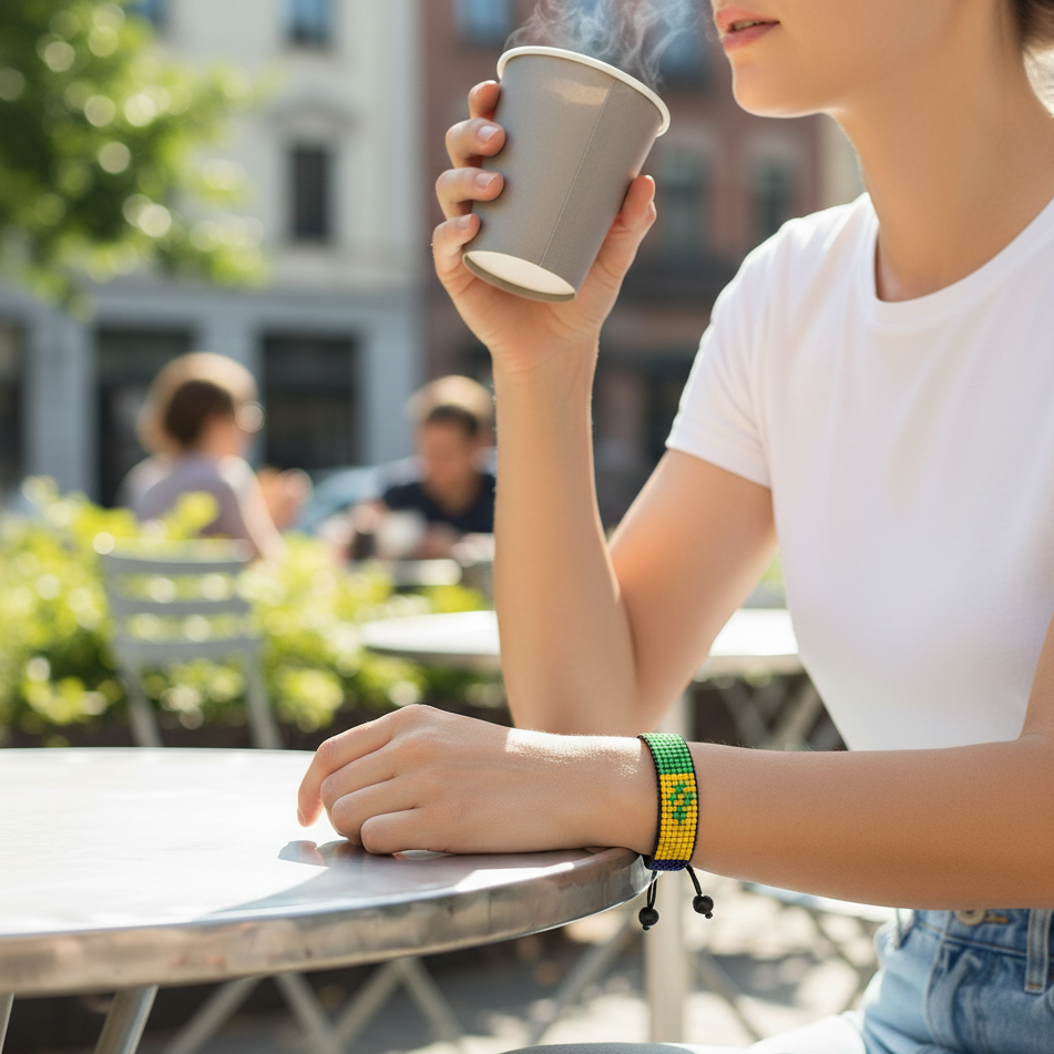 St. Vincent und die Grenadinen Flaggenarmband: Verstellbares Unisex Boho Armband