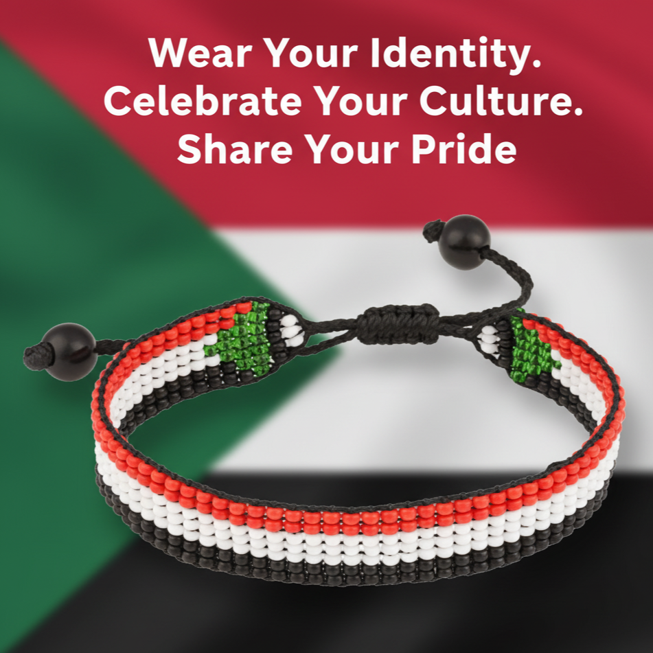 Sudan Handgefertigtes verstellbares Flaggenarmband