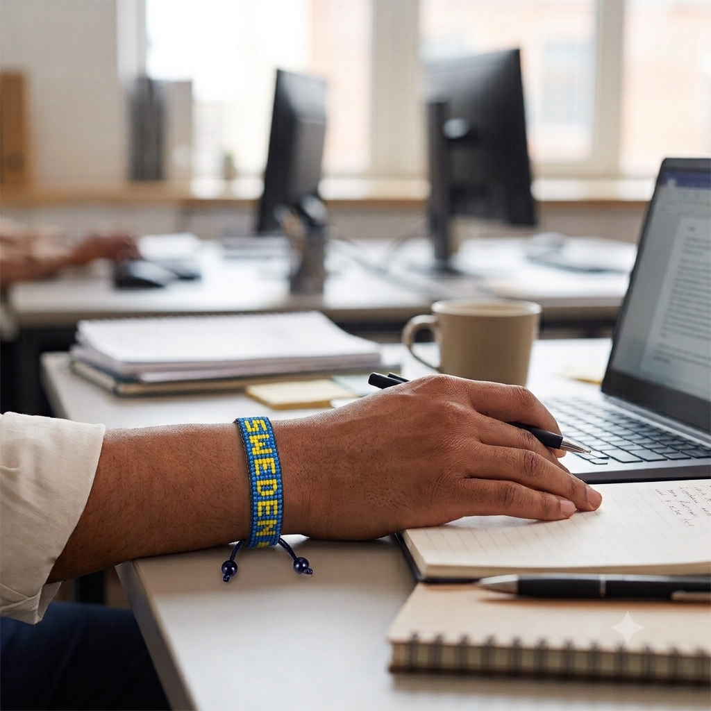 Sweden Flag Bracelet – Handmade Adjustable Bracelet