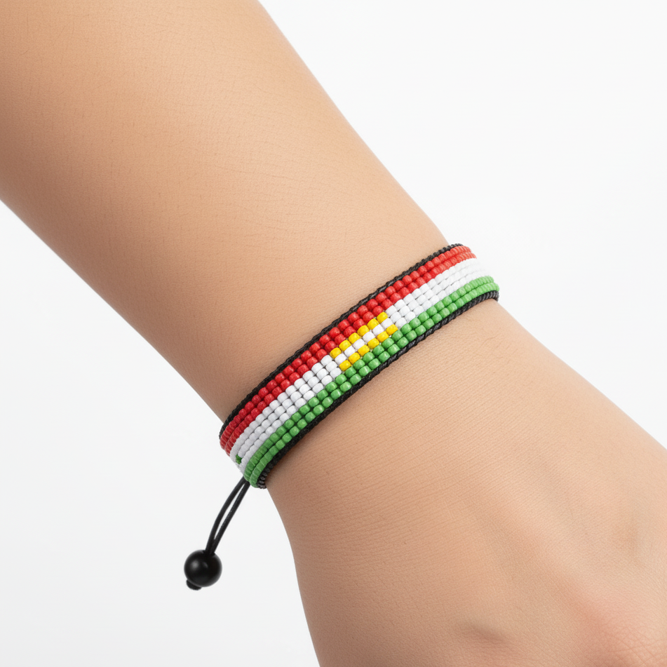 Bracelet Drapeau du Tadjikistan : Bracelet en Corde Réglable de Style Bohème pour Femmes et Hommes