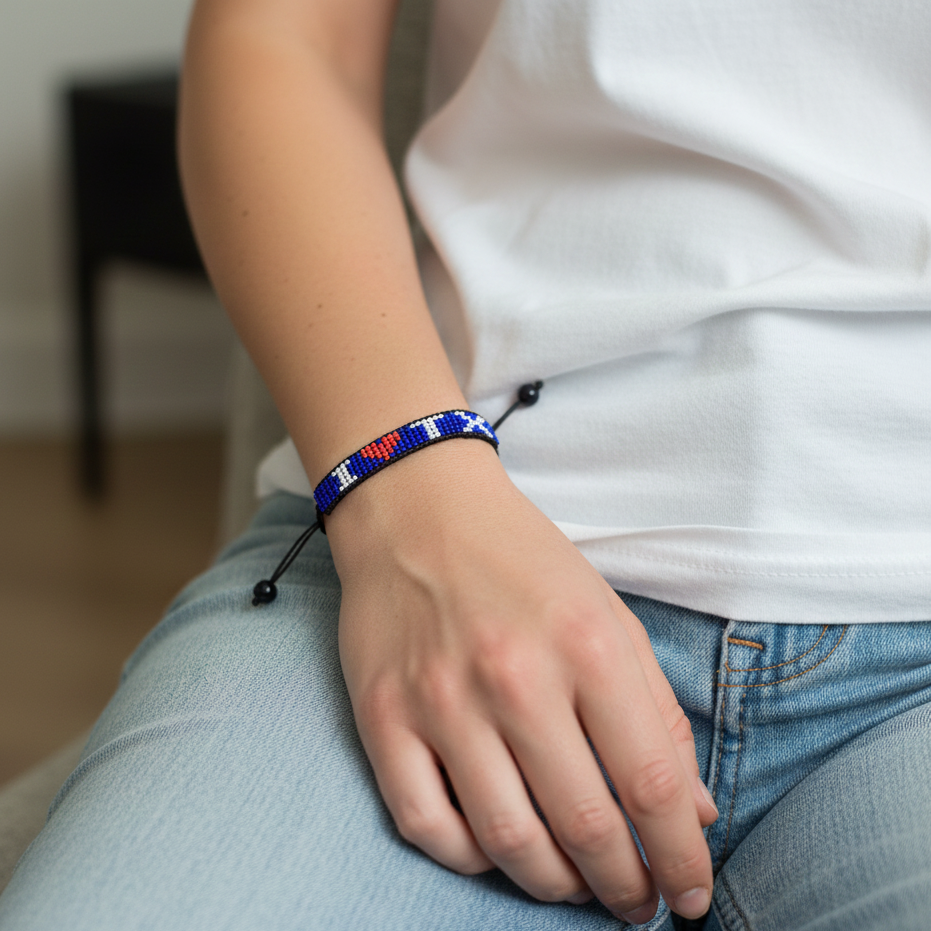 I Love Texas Beaded Bracelet – Handcrafted & Adjustable