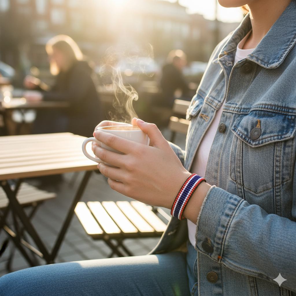 Thailand Flag Bracelet: Handmade, Adjustable String, Unisex Boho Patriotic Gift.