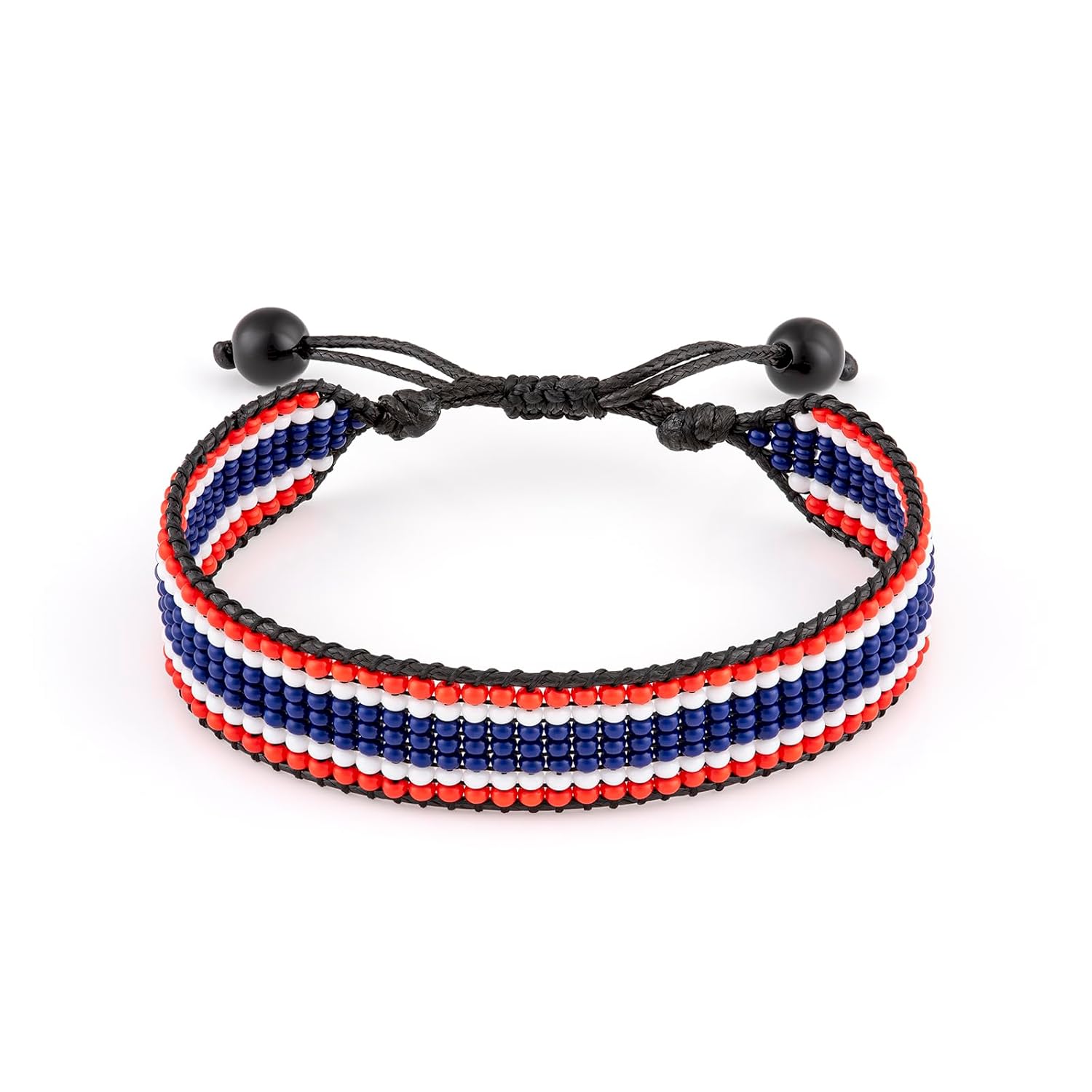 Thailand Flag Bracelet: Handmade, Adjustable String, Unisex Boho Patriotic Gift.