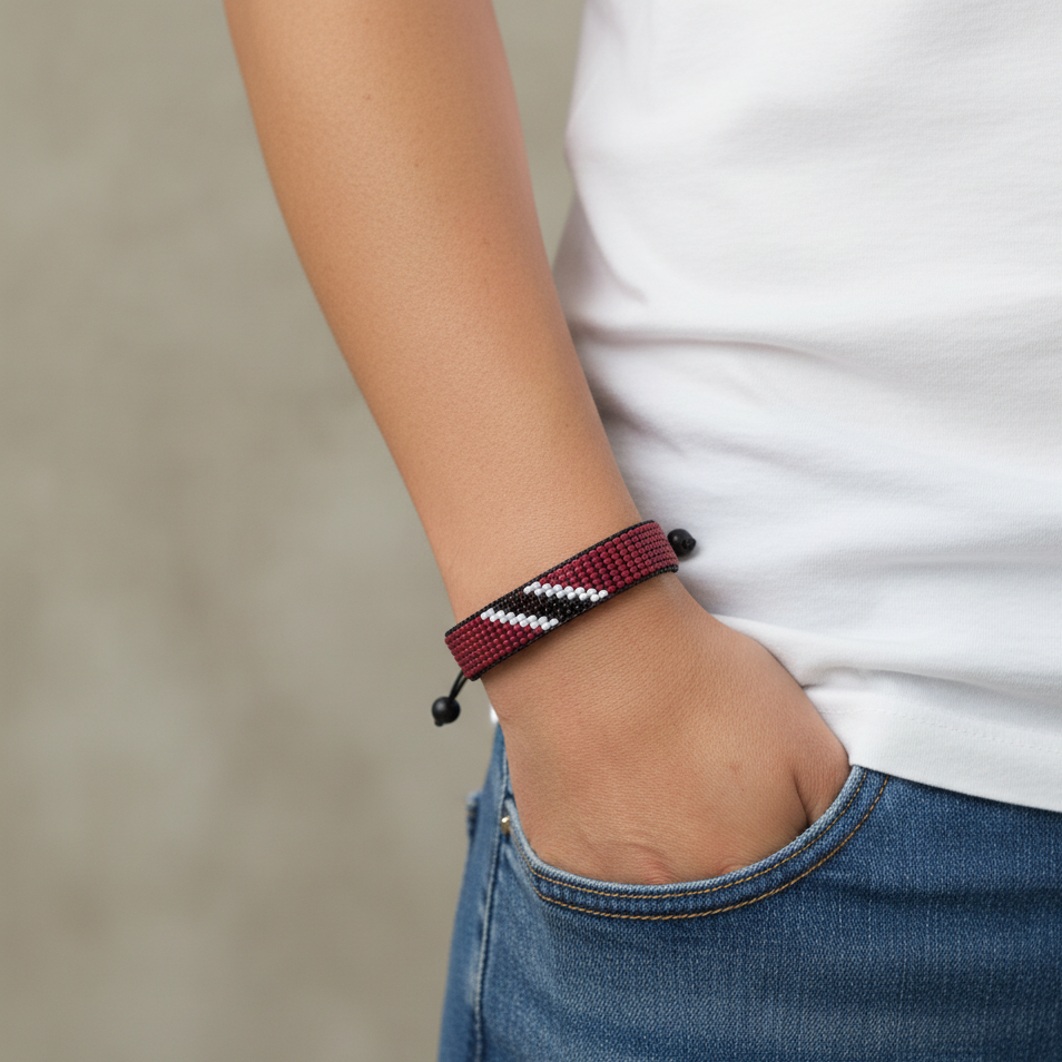 Trinidad und Tobago Flaggen-Armband: Verstellbares Boho-Seilarmband für Damen und Herren