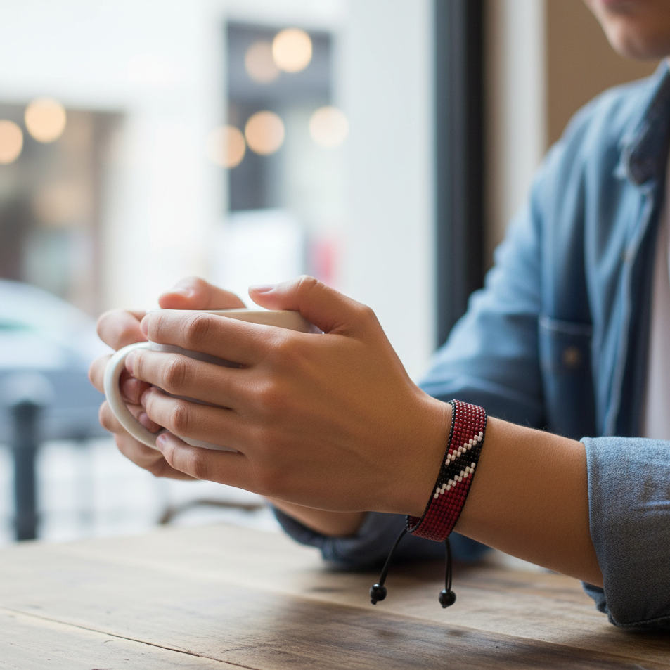 Trinidad und Tobago Flaggen-Armband: Verstellbares Boho-Seilarmband für Damen und Herren