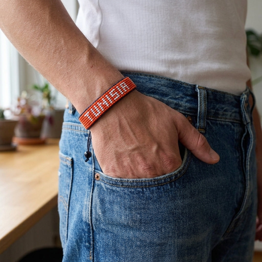 Tunisia Flag Bracelet – Handmade Adjustable Bracelet