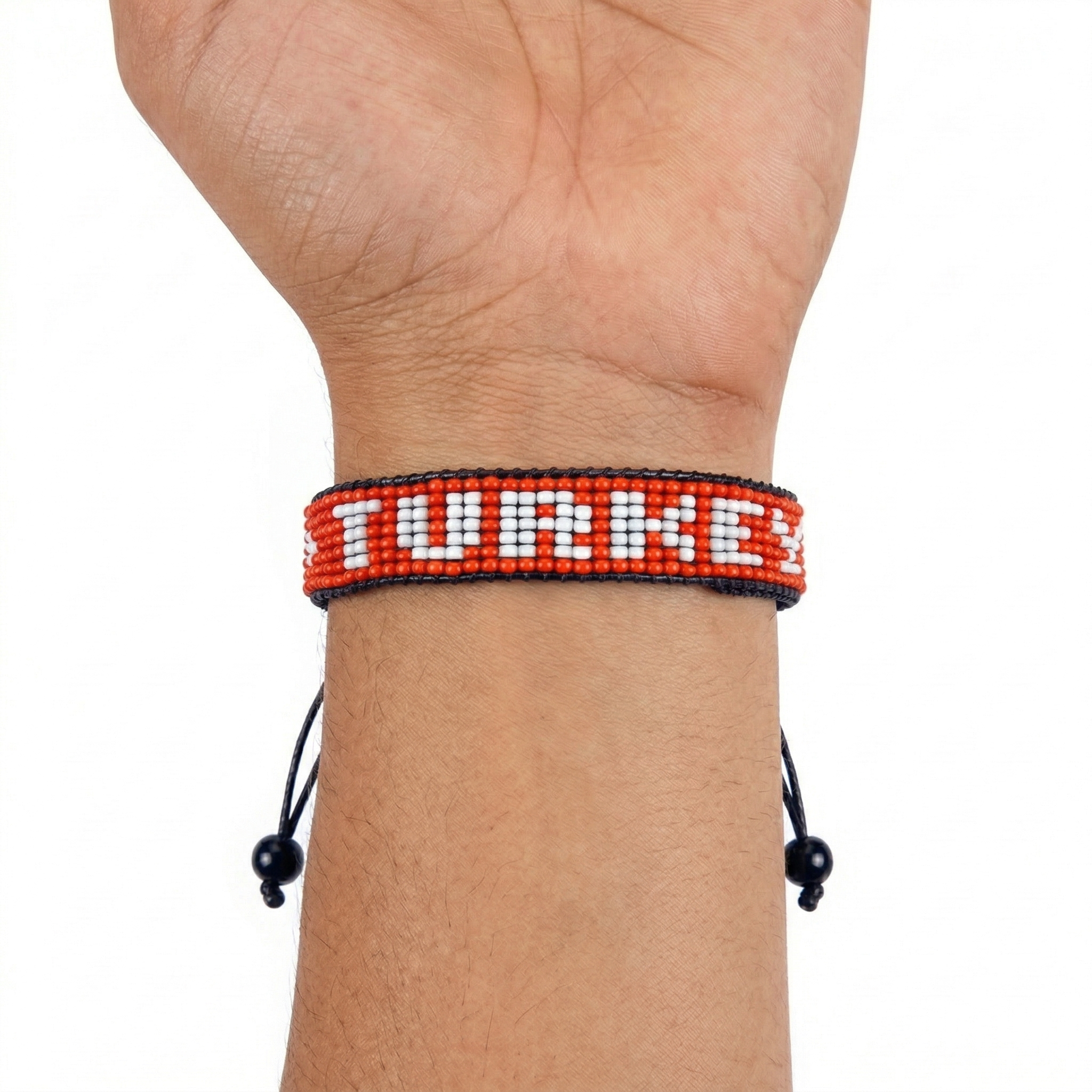 Bracelet Perlé Drapeau Turquie Coupe du Monde 2026 – Fait Main & Ajustable