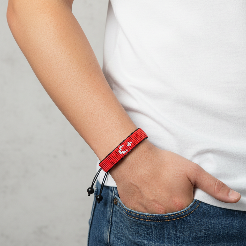 Türkei Flaggenarmband: Handgemachtes, verstellbares Unisex Armband im Boho-Stil mit patriotischem Design