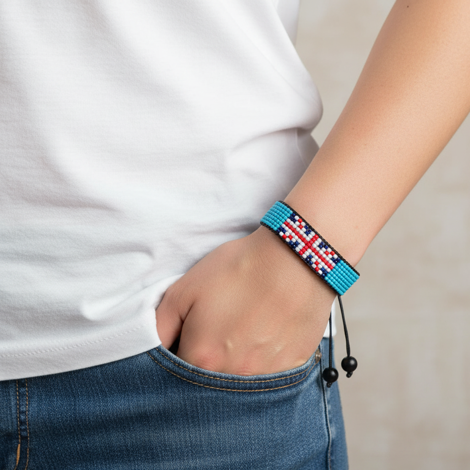 Tuvalu Flaggenarmband: Verstellbares Boho-Stil Seilarmband für Damen & Herren