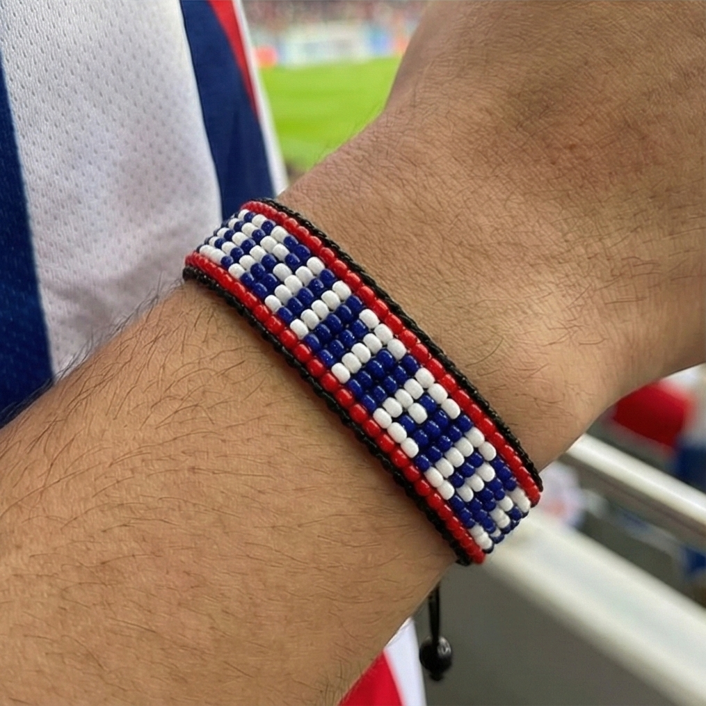 World Cup 2026 U.S.A Beaded Flag Bracelet – Handmade & Adjustable
