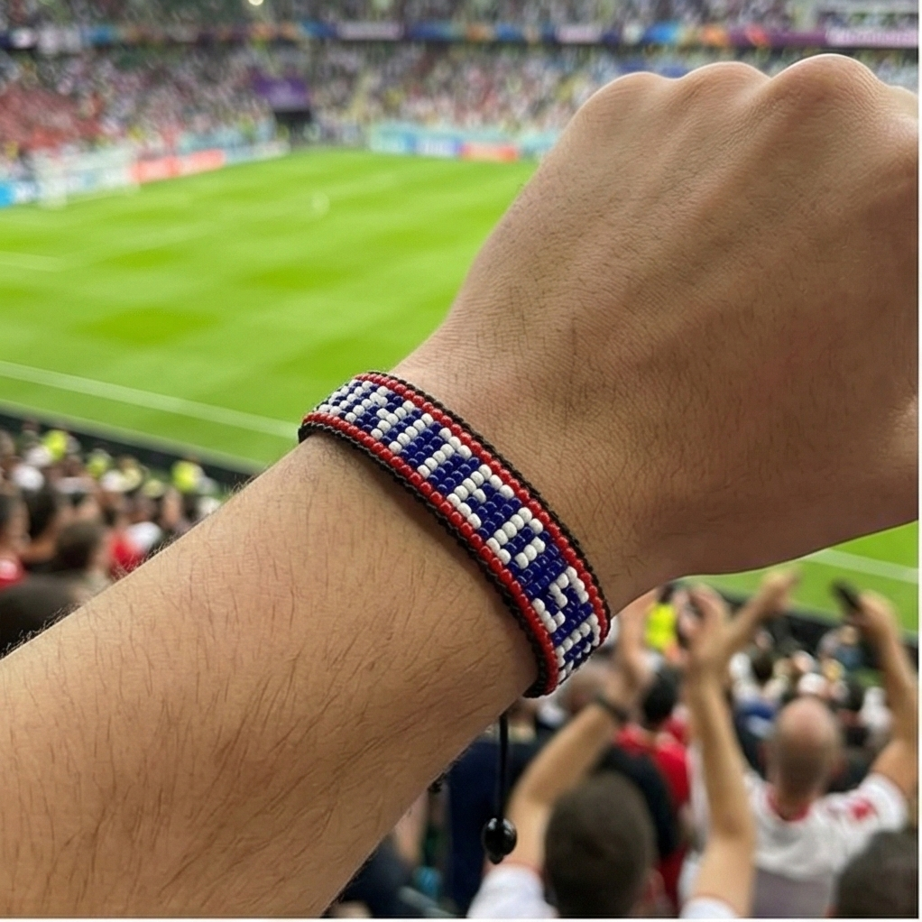 World Cup 2026 U.S.A Beaded Flag Bracelet – Handmade & Adjustable
