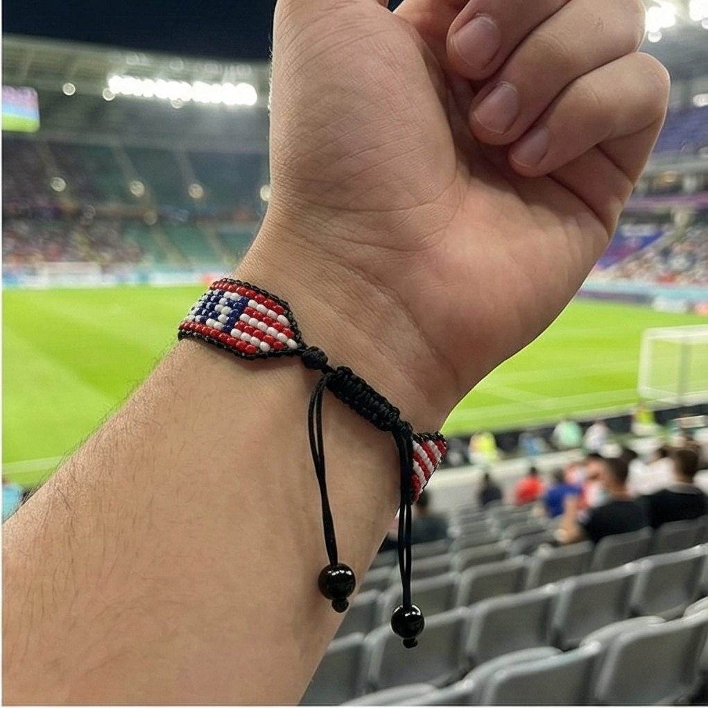 World Cup 2026 U.S.A Beaded Flag Bracelet – Handmade & Adjustable