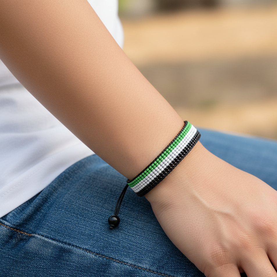 United Arab Emirates Flag Bracelet: Arabian Elegance, Handcrafted, Adjustable Unisex Boho-style Design