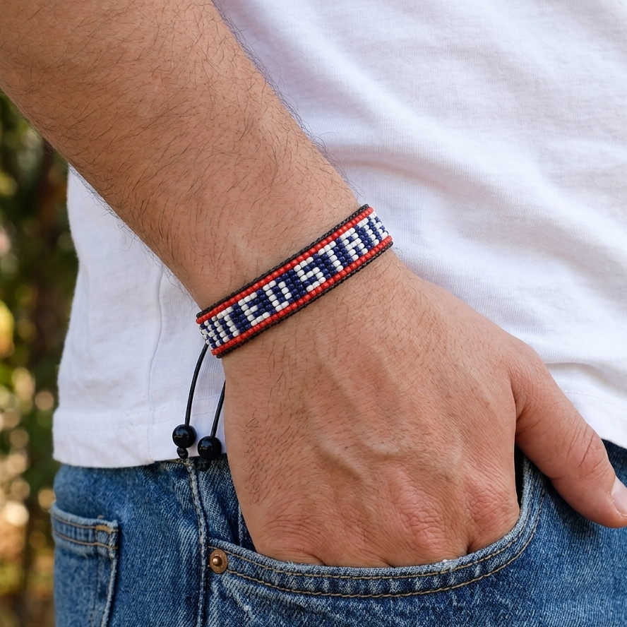 U.S.A Flag Bracelet – Handmade Adjustable Bracelet