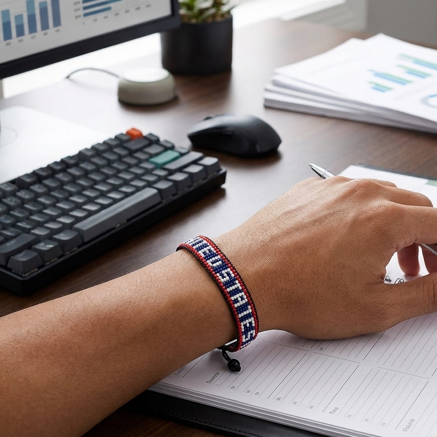 U.S.A Flag Bracelet – Handmade Adjustable Bracelet