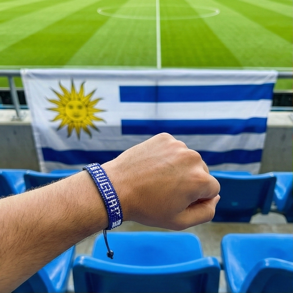 World Cup 2026 Uruguay Beaded Flag Bracelet – Handmade & Adjustable