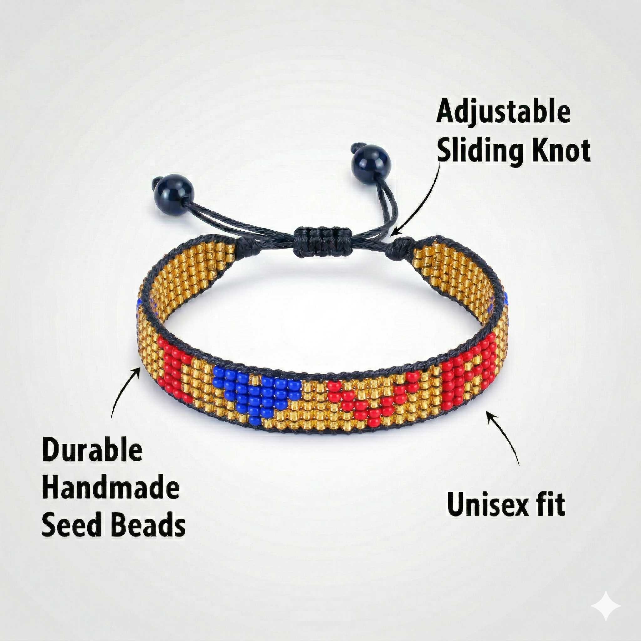 Ich liebe Virginia Perlenarmband – handgefertigt & verstellbar