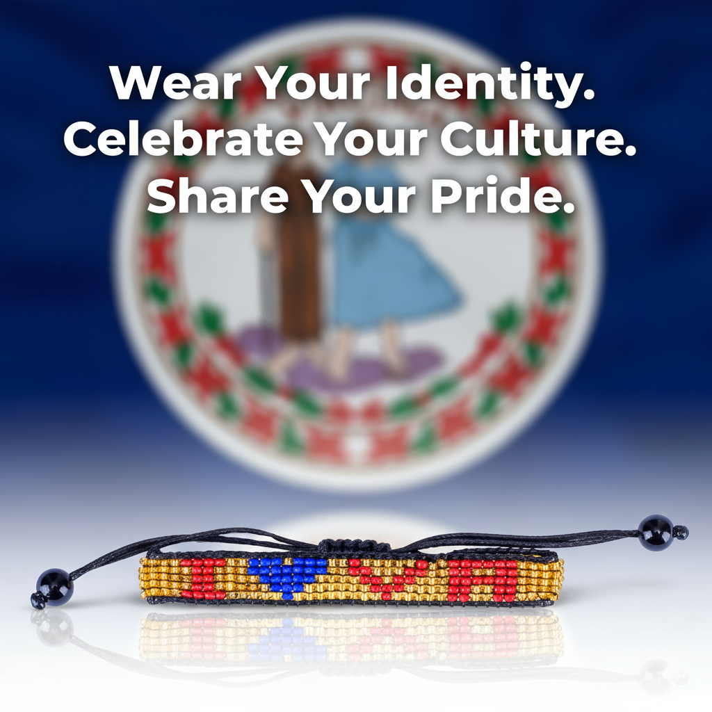 Ich liebe Virginia Perlenarmband – handgefertigt & verstellbar