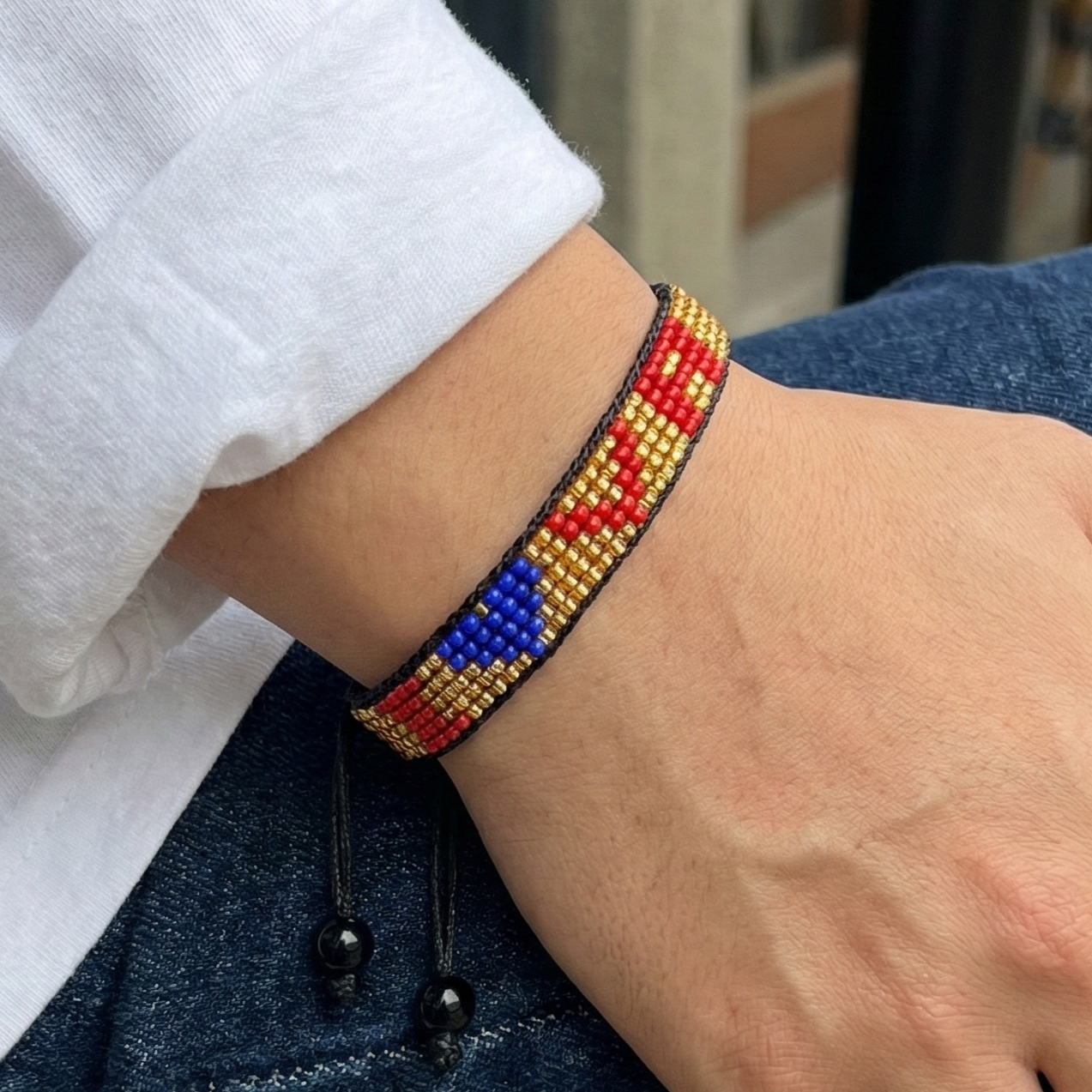 Ich liebe Virginia Perlenarmband – handgefertigt & verstellbar