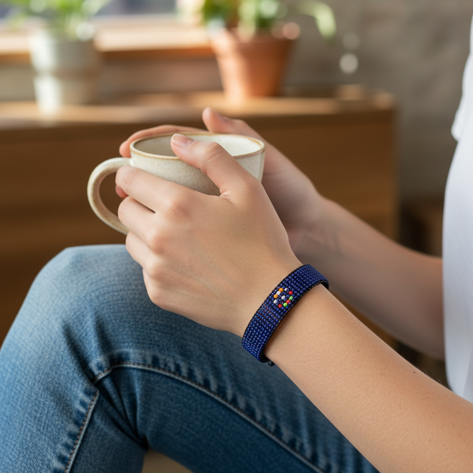 Armband mit walisischer Flagge: Verstellbares Boho-Seilarmband für Damen und Herren