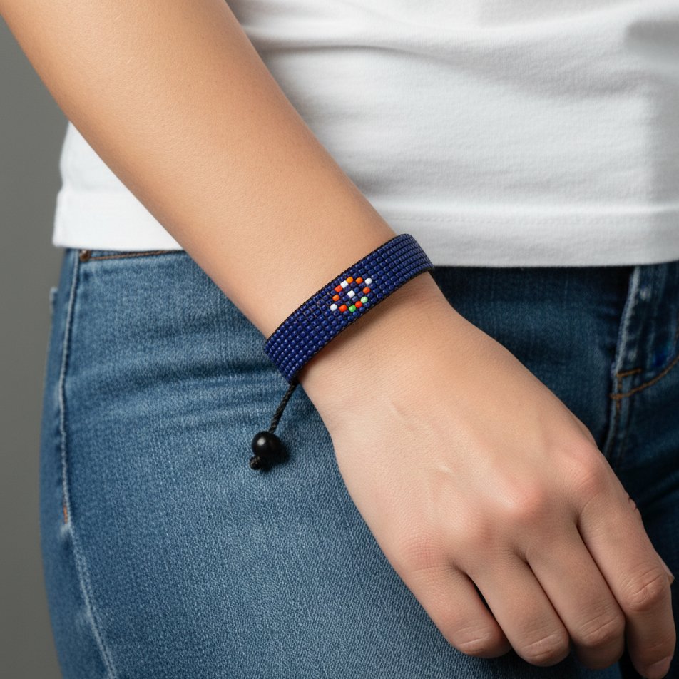 Armband mit walisischer Flagge: Verstellbares Boho-Seilarmband für Damen und Herren