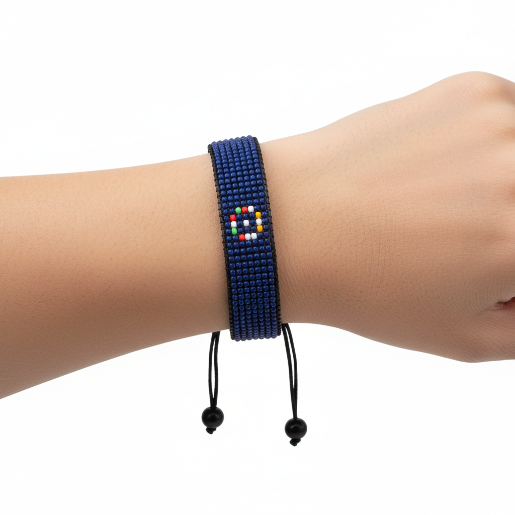Armband mit walisischer Flagge: Verstellbares Boho-Seilarmband für Damen und Herren