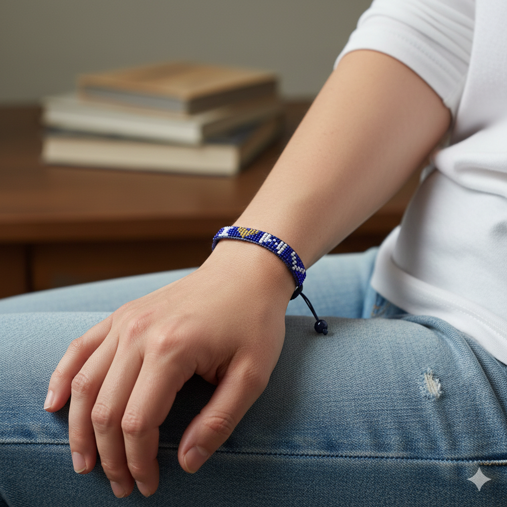 I Love West Virginia Beaded Bracelet – Handcrafted & Adjustable