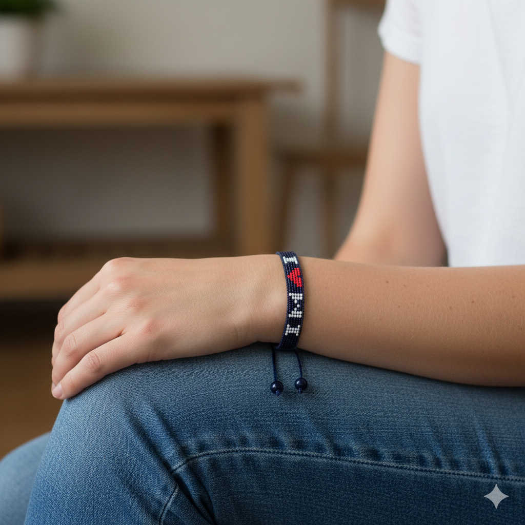 I Love Wisconsin Beaded Bracelet – Handcrafted & Adjustable