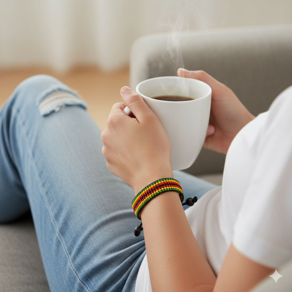 Zimbabwe Flag Bracelet: Handmade Bracelet,Adjustable Beaded Boho-Style Rope Bangle with Patriotic Design