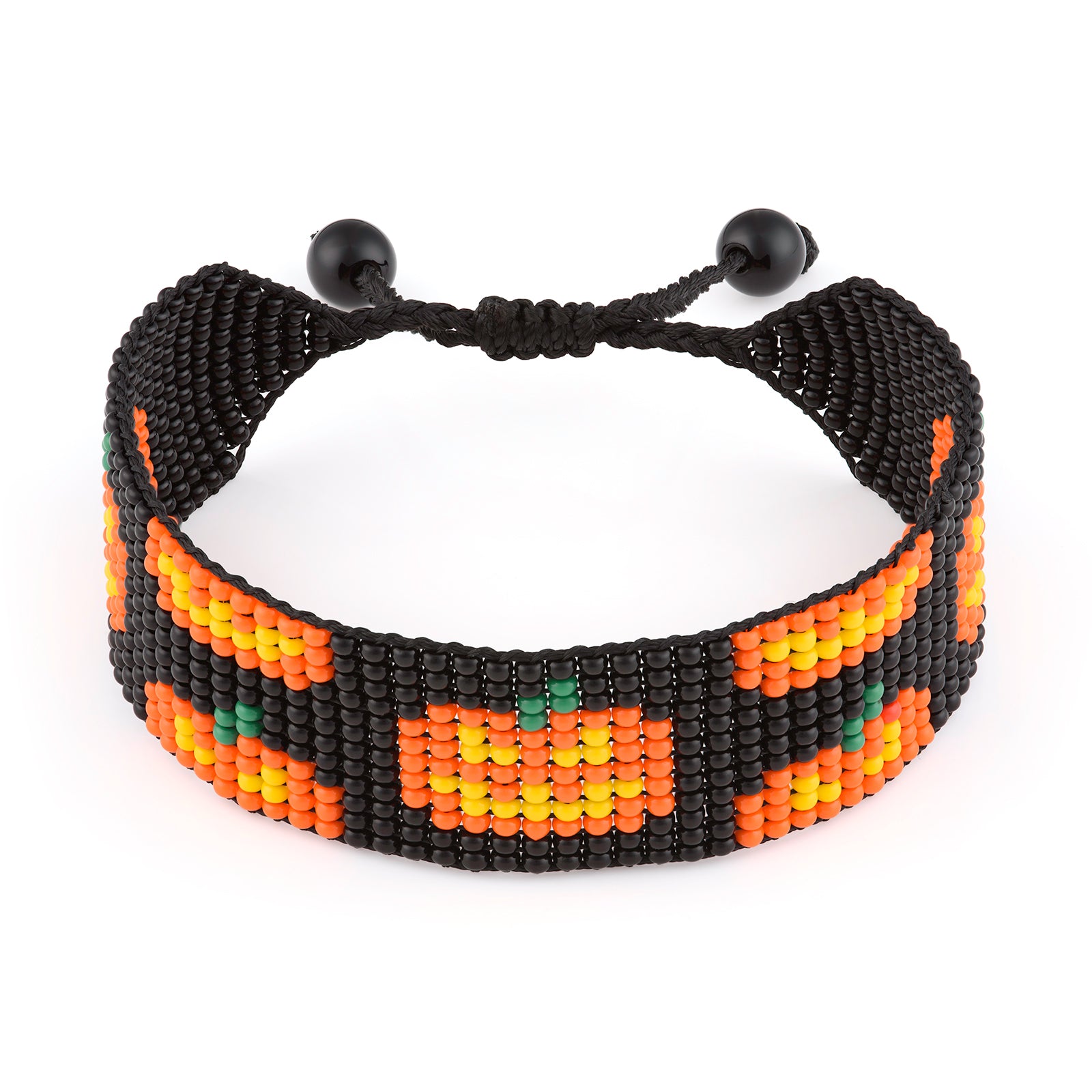 Handgemachtes Perlenarmband mit Kürbissen – Verstellbarer Halloween- & Herbstschmuck