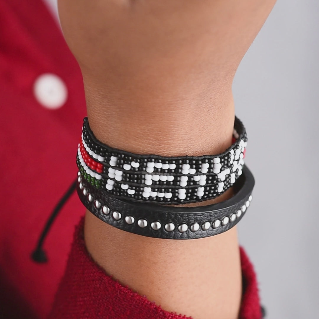 Kenya Flag Bracelet (Kenya) - Adjustable and Expandable, Perfect
